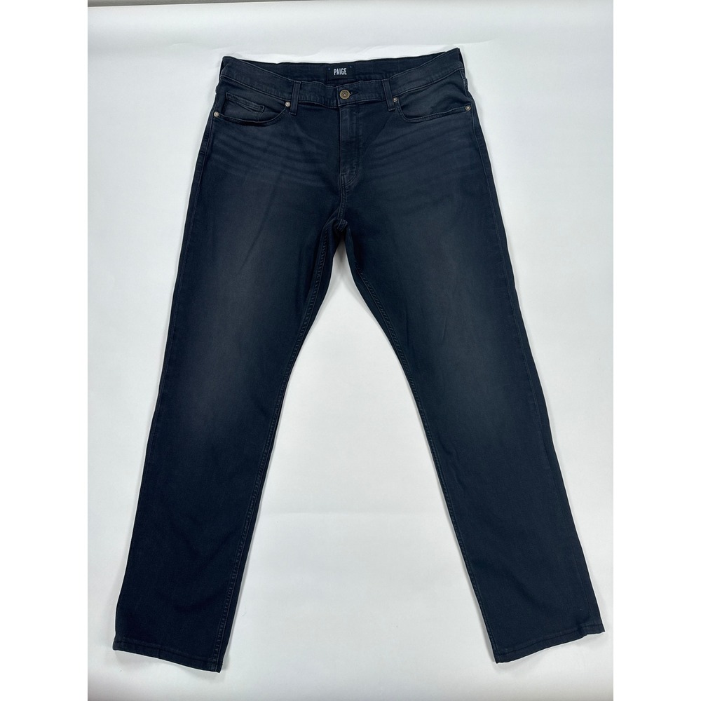 Paige Mens Jeans 38 Black Federal Slim Straight Rudd Dark Wash Minimalist Casual